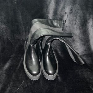 NWT platform black boots below the knees